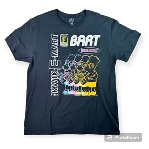 The Simpsons NWOT Large Cotton Bart Kwik-E-Mart Brain Freeze Neon T-Shirt